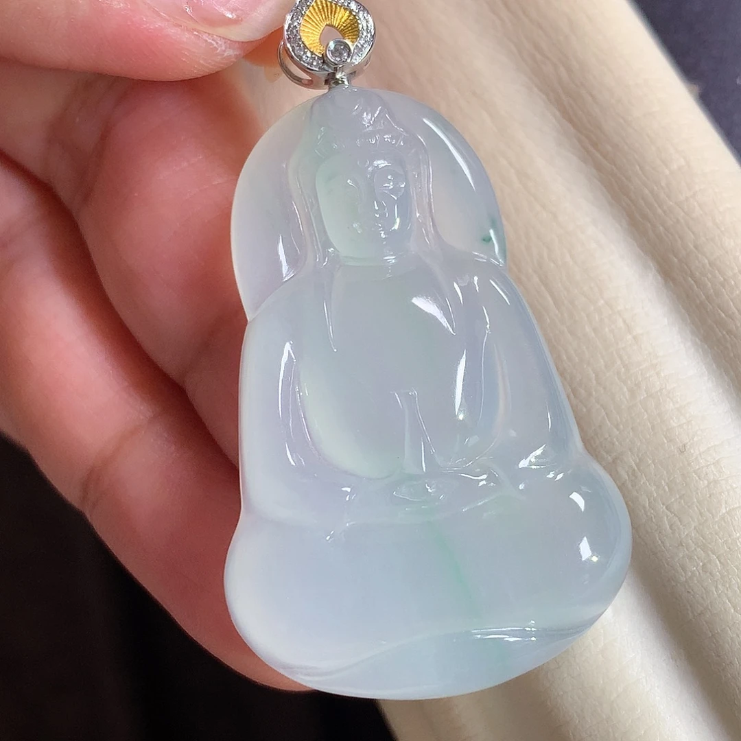 翡翠18K金镶嵌颈饰素衣