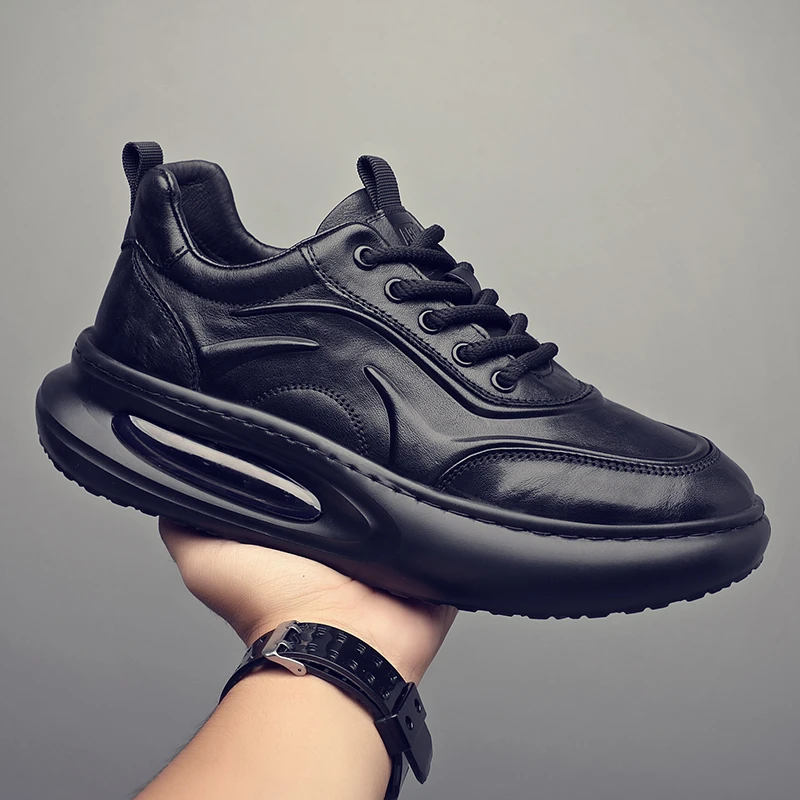 【头层牛皮】2025新款韩版气垫百搭休闲鞋透气运动低帮板鞋男鞋潮鞋