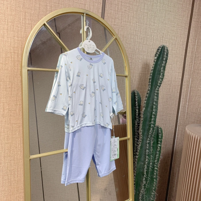 DU054 宝宝蓝色飞碟奥特曼空调服套装 夏季