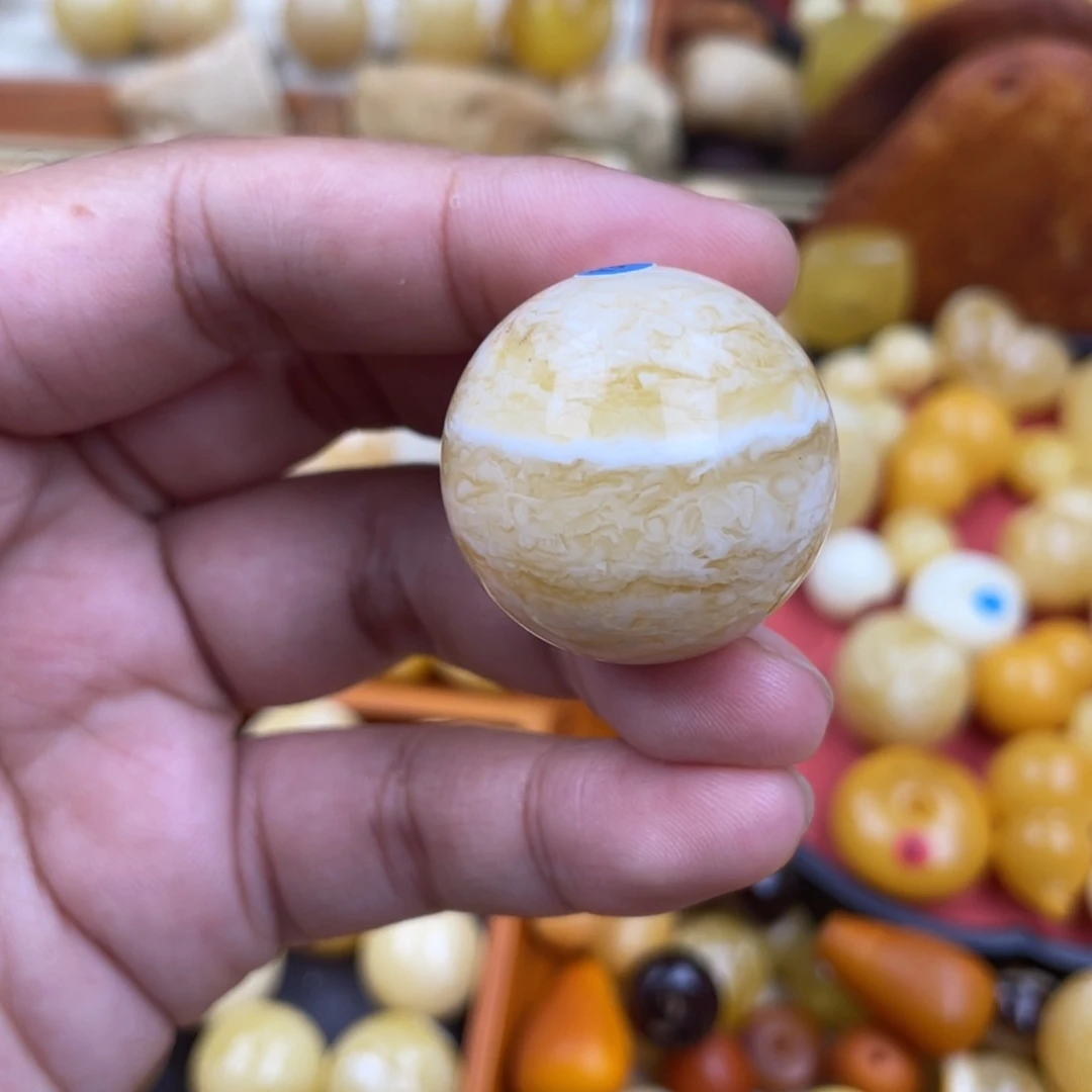 未镶嵌蜜蜡珠宝奇石粉28.5虎皮