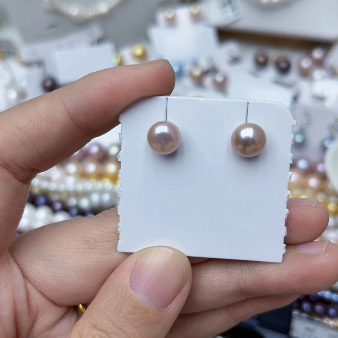 淡水珍珠耳饰银S925镶嵌