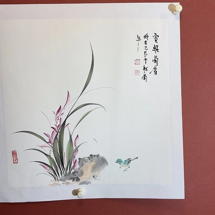 国画听兰老师花鸟