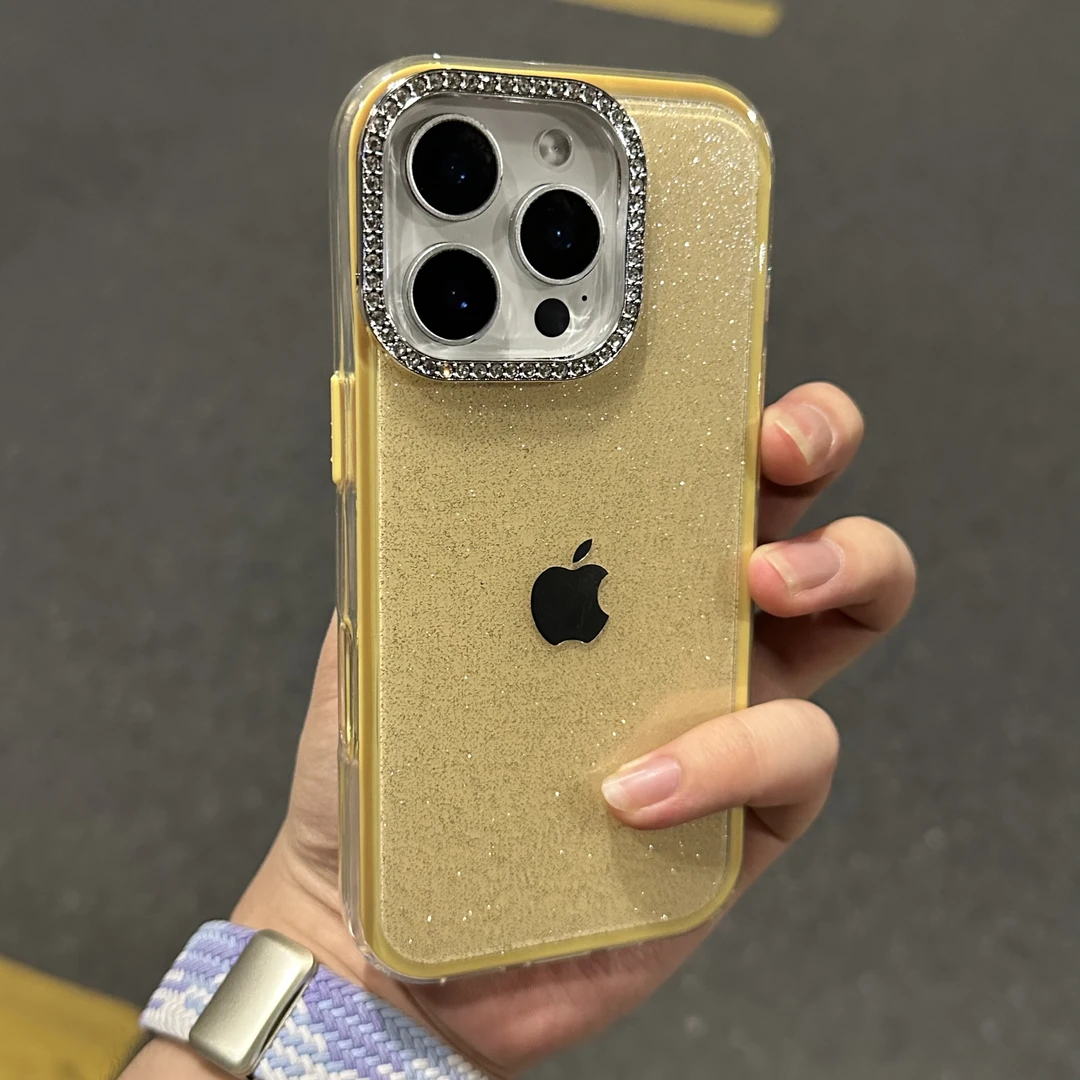 高颜值闪粉适用iPhone16手机壳苹果15promax多巴胺14/13/12全包女