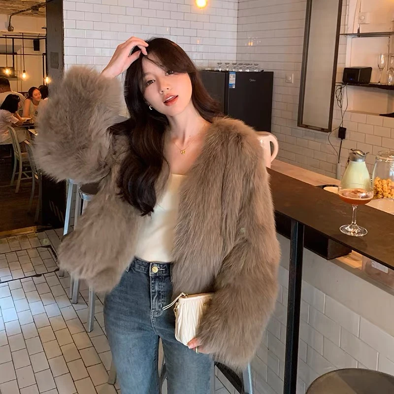 【反季清货】2024海宁秋款草草外套毛毛气质网红时尚百搭名媛显瘦