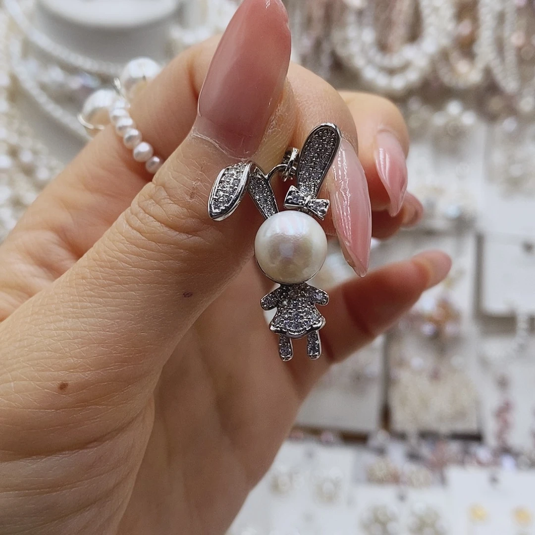 耳饰淡水珍珠银S925镶嵌