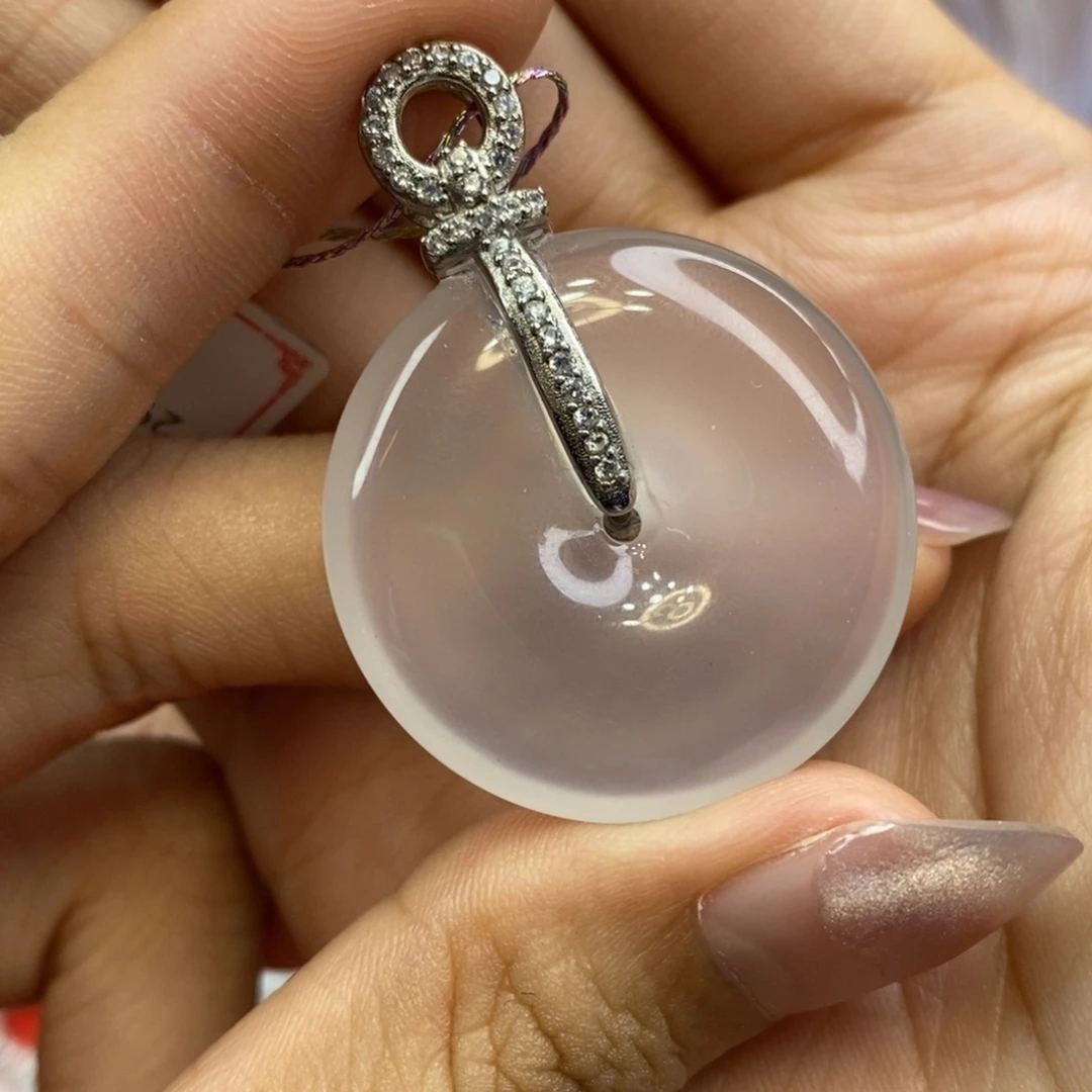 颈饰银S925镶嵌石英质玉