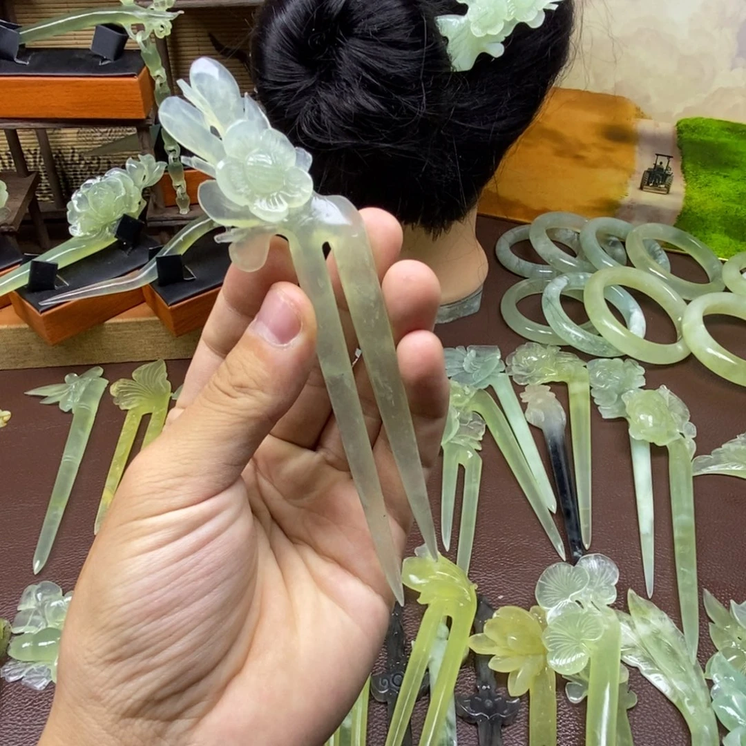 未镶嵌蛇纹石玉发饰