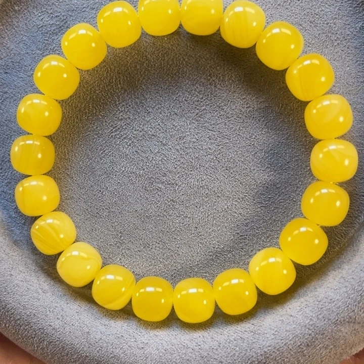 未镶嵌蜜蜡手串纯天然乌料同料鸡油黄高桩老型