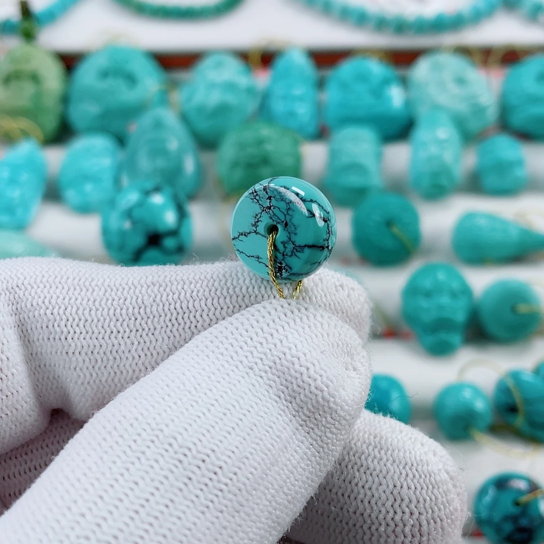 绿松石未镶嵌车挂直径13.1