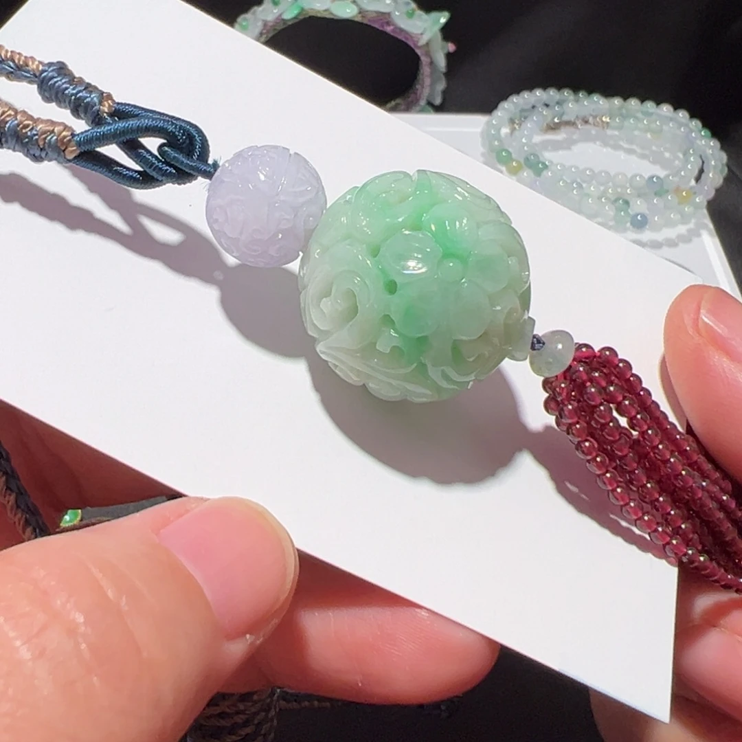 翡翠未镶嵌颈饰毛衣链