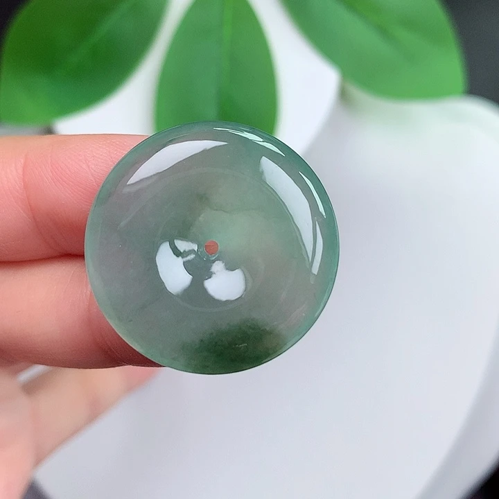 颈饰未镶嵌翡翠平安扣 25.7x5.8mm