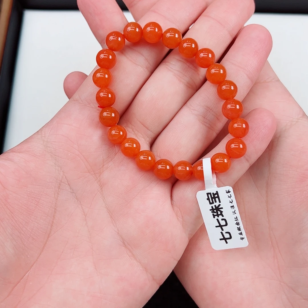 南红玛瑙未镶嵌天然直播福利 保山杨柳滴水洞亮光手串卡8一条