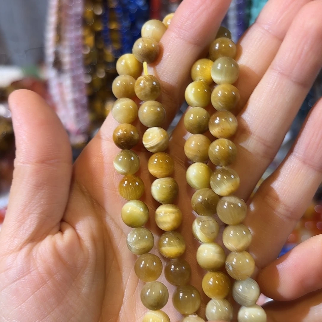 玛瑙/玉髓合金珠宝半成品金虎眼卡8一条