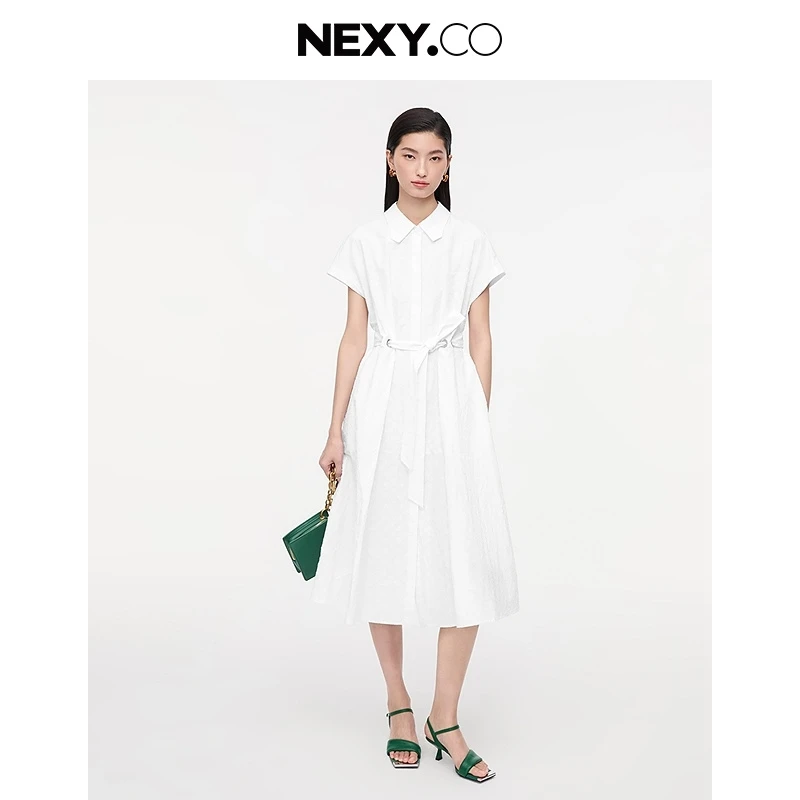 NEXY.CO/奈蔻连衣裙|精梳棉|白月光|时装走秀|欧若风|XF06071V0