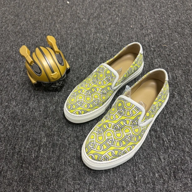 99新 Hermes/爱马仕 /39.5码/白黄锁链满印一脚蹬/公价10800