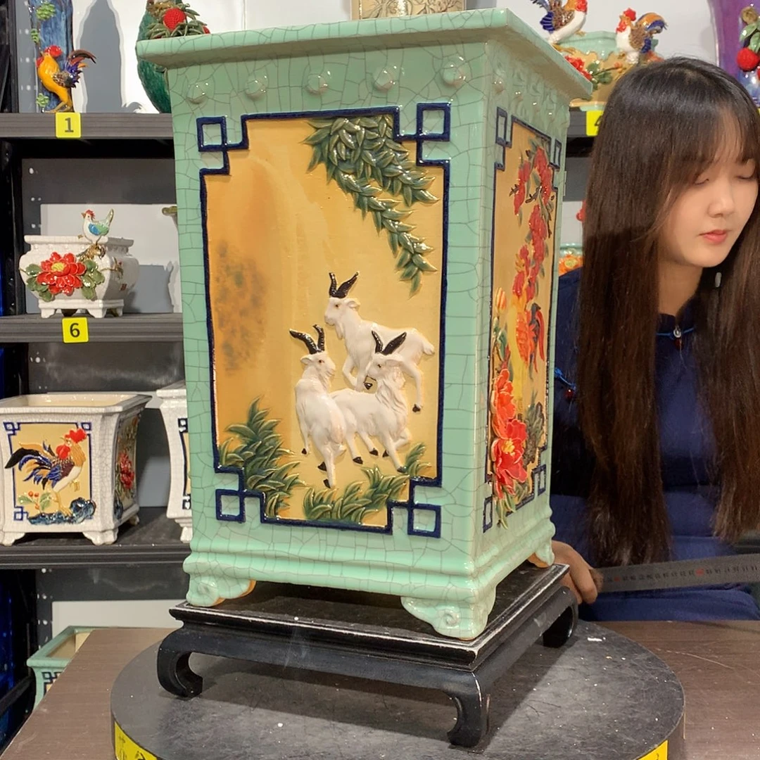 ***醉高温烧制石湾盆花盆