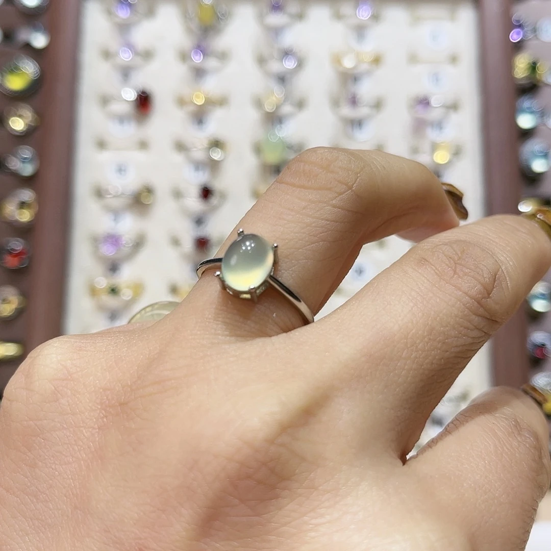 黄晶戒指银S925镶嵌戒指