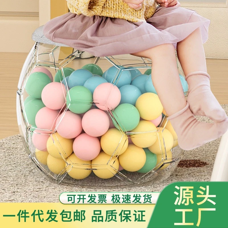 娃娃收纳桶玩具收纳筒毛绒玩偶布整理收纳公仔透明可坐收纳凳