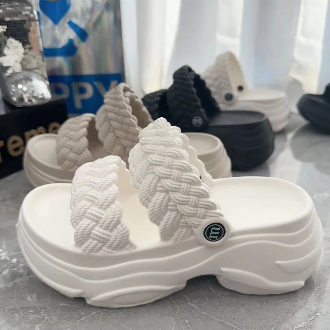 【防滑舒适】EVA夏季2025增高松糕新款网红两穿外时尚厚底拖鞋凉鞋