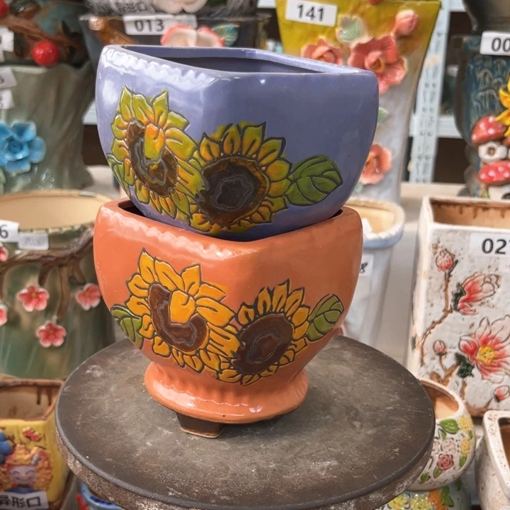 紫砂花盆粗陶材质多肉花盆