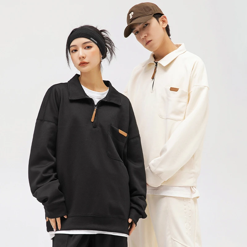 #90025百搭350g重磅套头宽松情侣休闲春秋时尚长袖卫衣男女同款