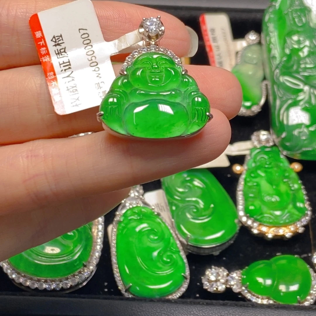 翡翠银S925镶嵌吊坠(不含链)