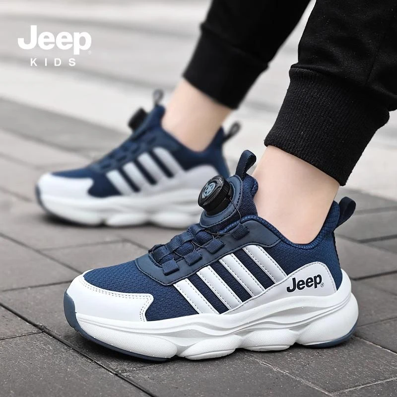 jeep防滑软底耐磨男童跑步鞋儿童网面透气运动鞋秋季女童休闲鞋子