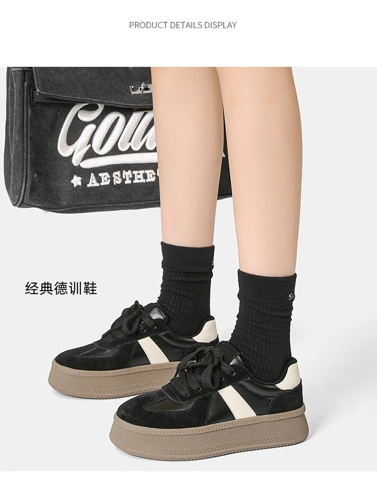 （小棕熊）复古德训百搭鞋2025四季新款时尚鞋子鞋子小众厚底潮流