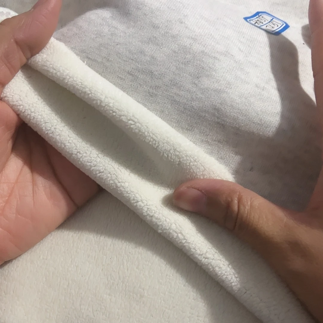 白花灰色奥利绒1.8×2米长带螺纹