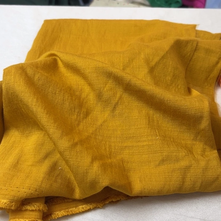 棉混纺姜黄麻棉2米
