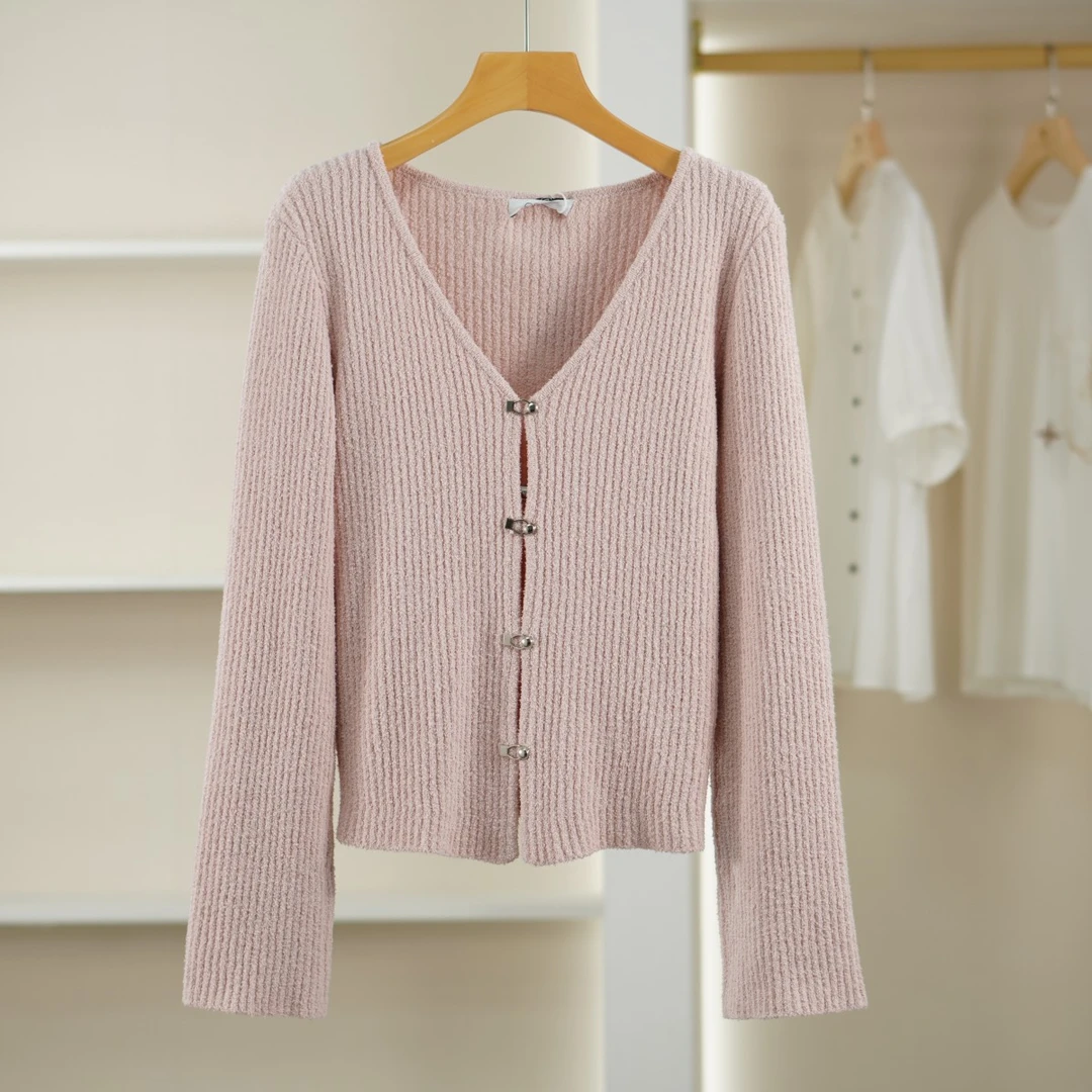 麦迪尚品【K】50428372棉V领百搭针织衫春季女装品牌专柜撤柜