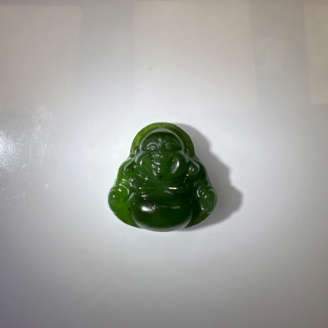 和田玉卡28mm佛公吊坠编号009