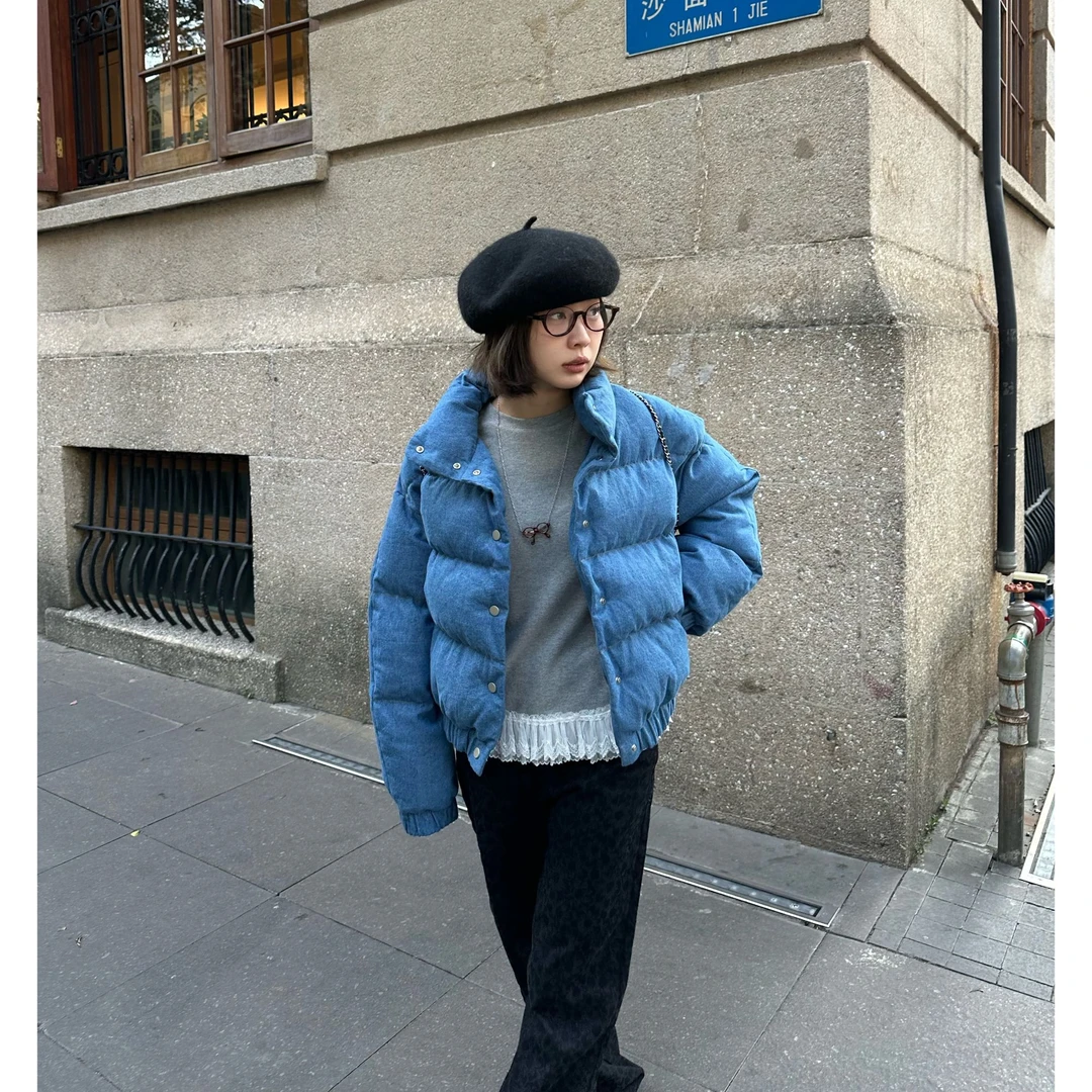 Our2【Jennie同款牛仔棉服】秋冬短款冬季百搭棉服【X5121 】