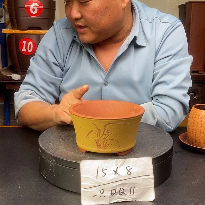 紫砂花盆货号一只QQ11