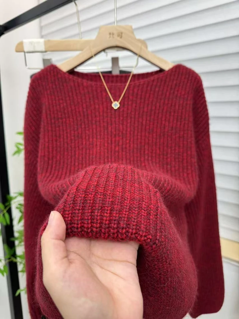 韩版加厚重磅高级感秋冬羊毛衫女宽松显瘦经典百搭