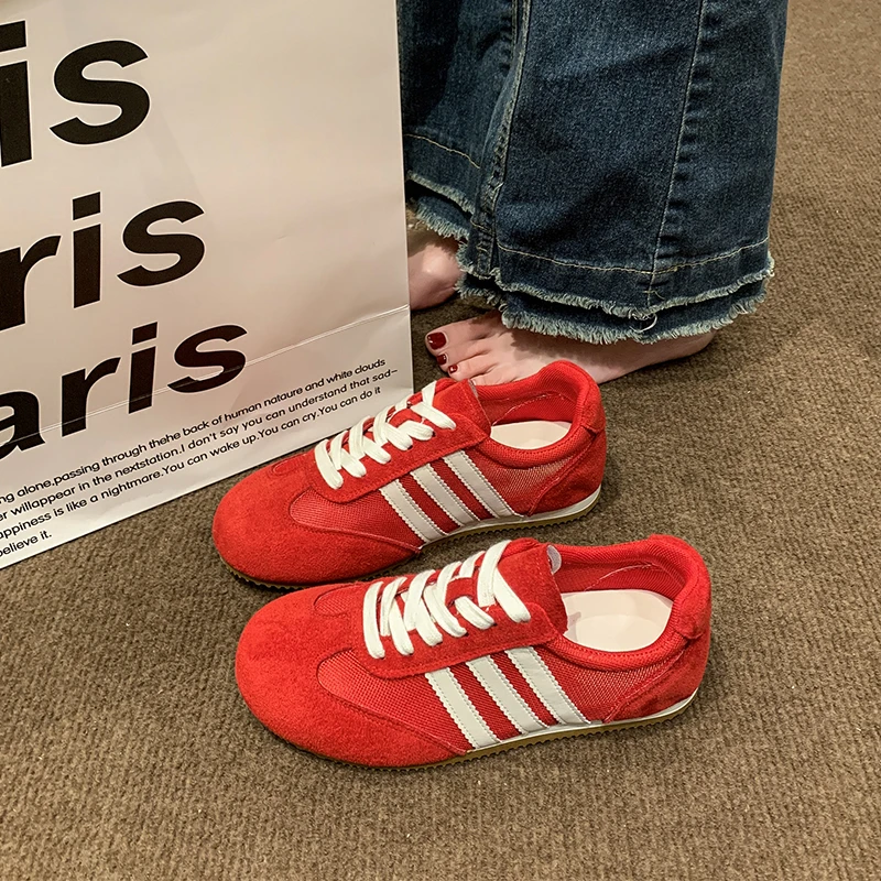 网面2025新款百搭透气时尚休闲德训鞋女阿甘鞋