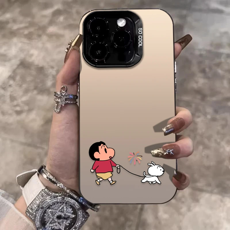 遛狗小新适用苹果16promax手机壳iPhone15硅胶14保护套17新款卡通
