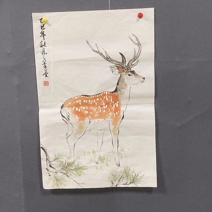 国画白林之45.68手绘画芯