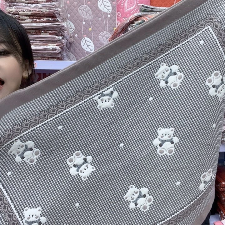 棉咖色小熊纯棉面料