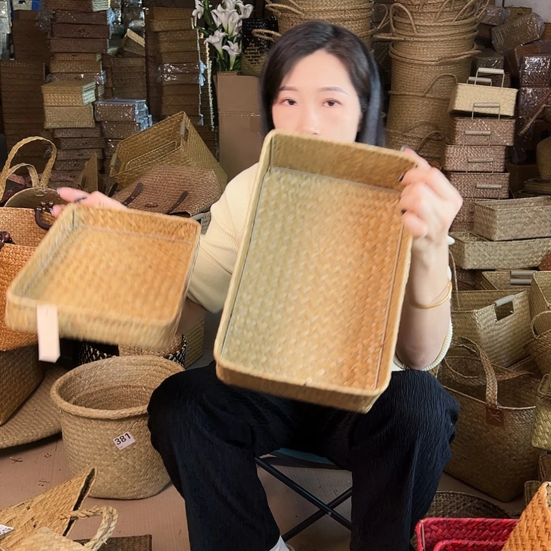 草编包/草编收纳盒带瑕疵