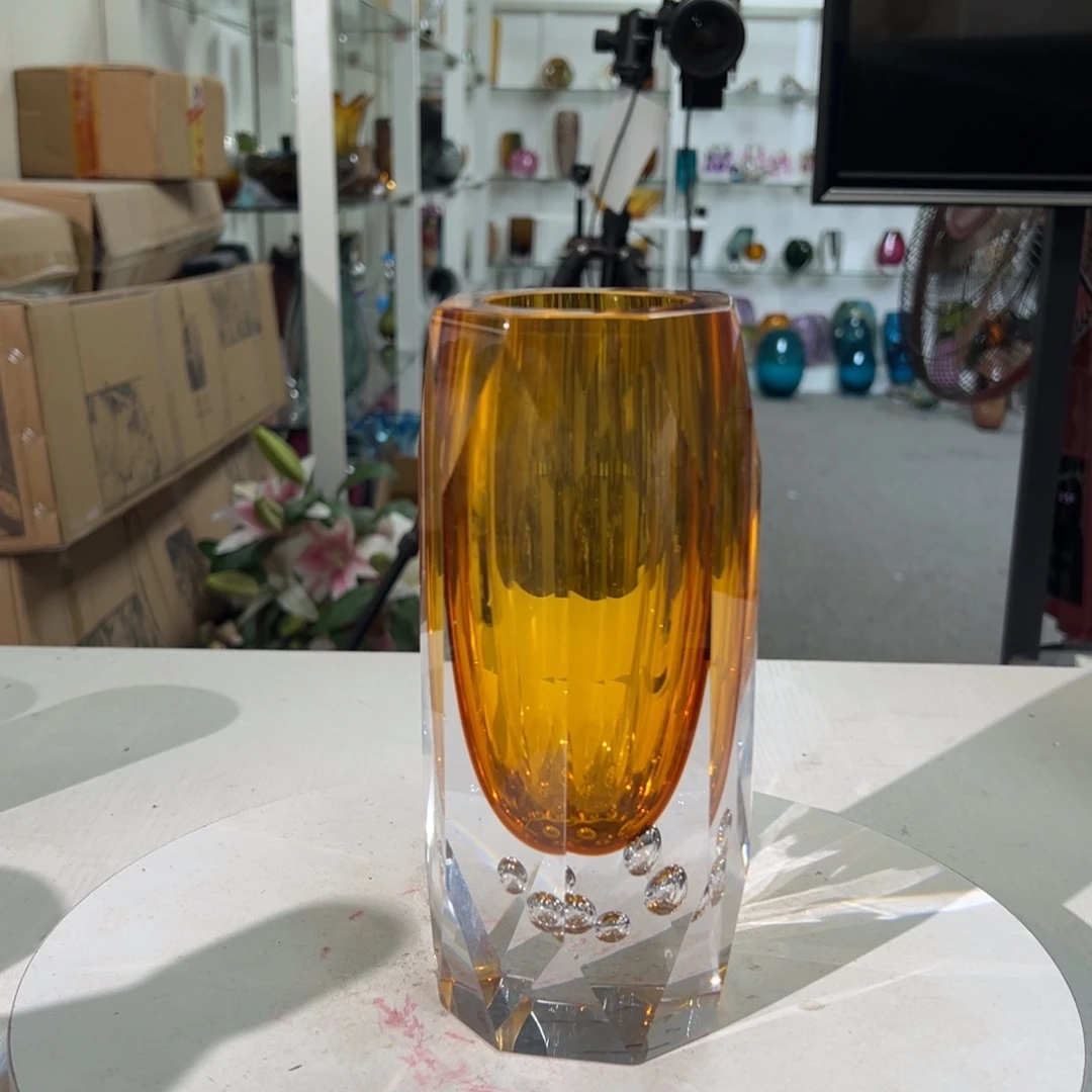 幻彩琉璃花瓶纯手工制品21高度