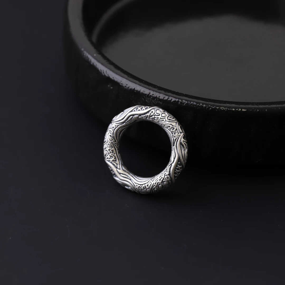 足银银制品 S8530 999足银3D打印银圈饰品配饰