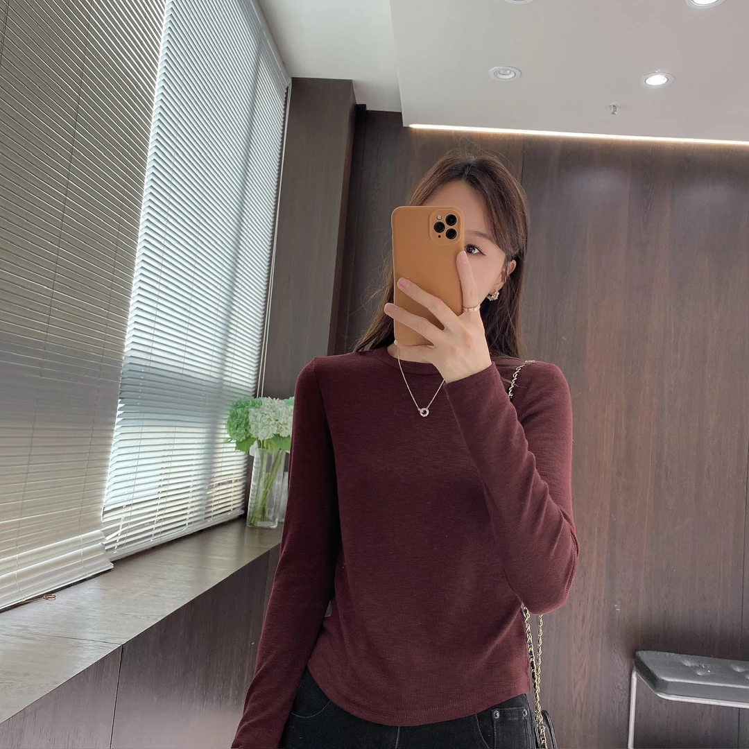 IMFLY金小金自制女装 针织衫DYW9778早秋纯色修身打底针织上衣