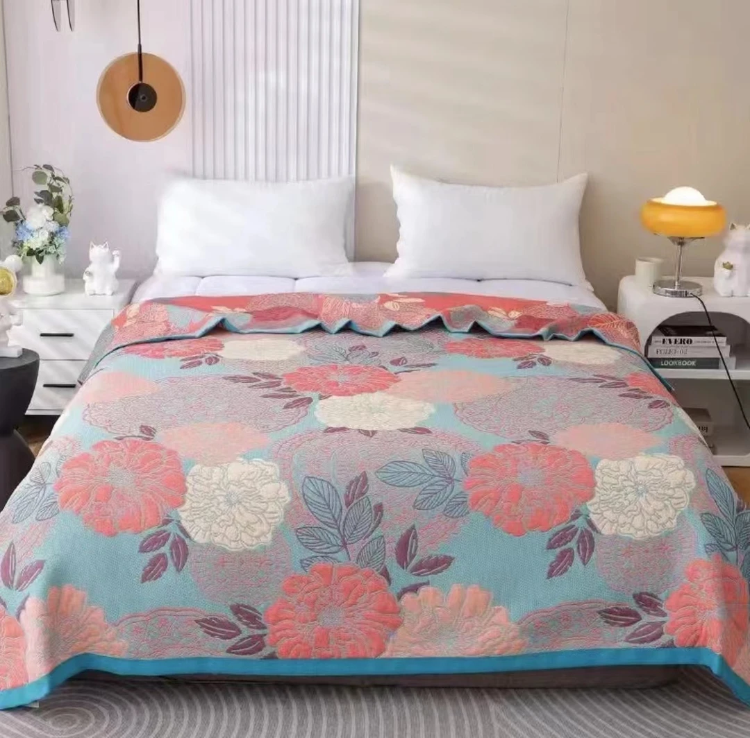 【花海】2*2.3纱布毯床盖毛巾被多功能盖毯