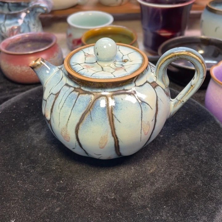 摆件钧瓷踏雪寻梅圆满壶