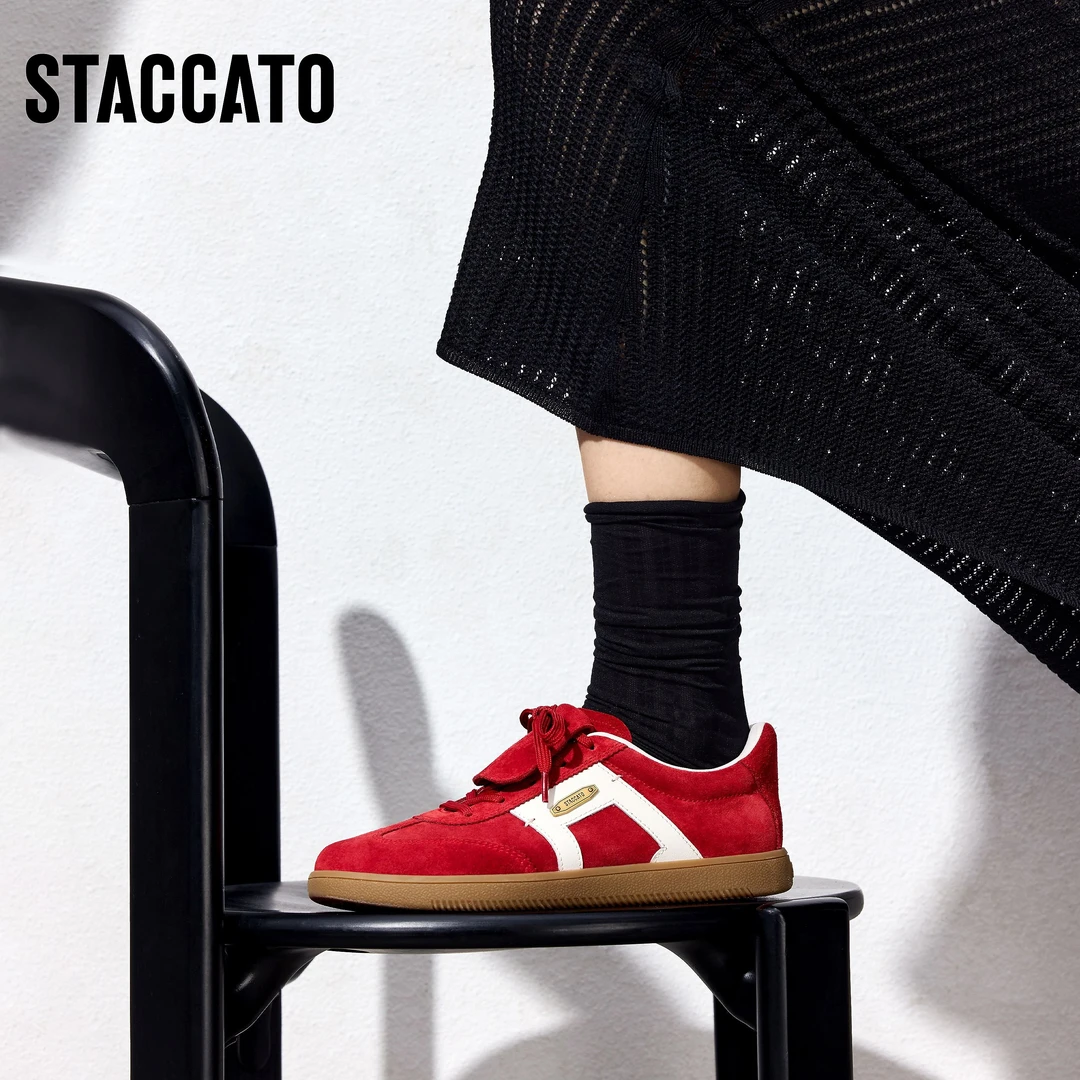 【王雪糕专属】思加图2025春季新款肯豆风小音符德训鞋阿甘EE925AM5