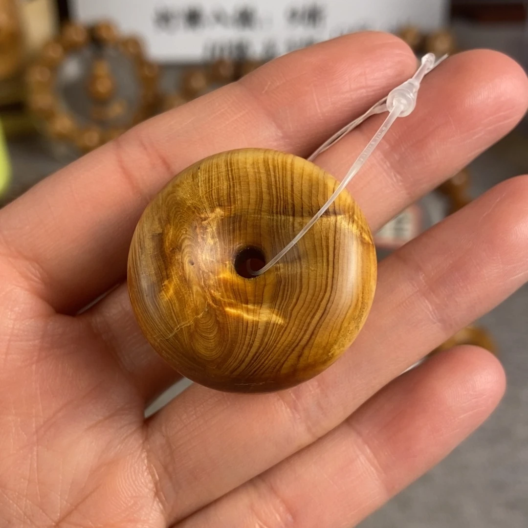 柏木（崖柏）手串/手链北太行高崖雷击骨料闪电甜甜圈 微裂