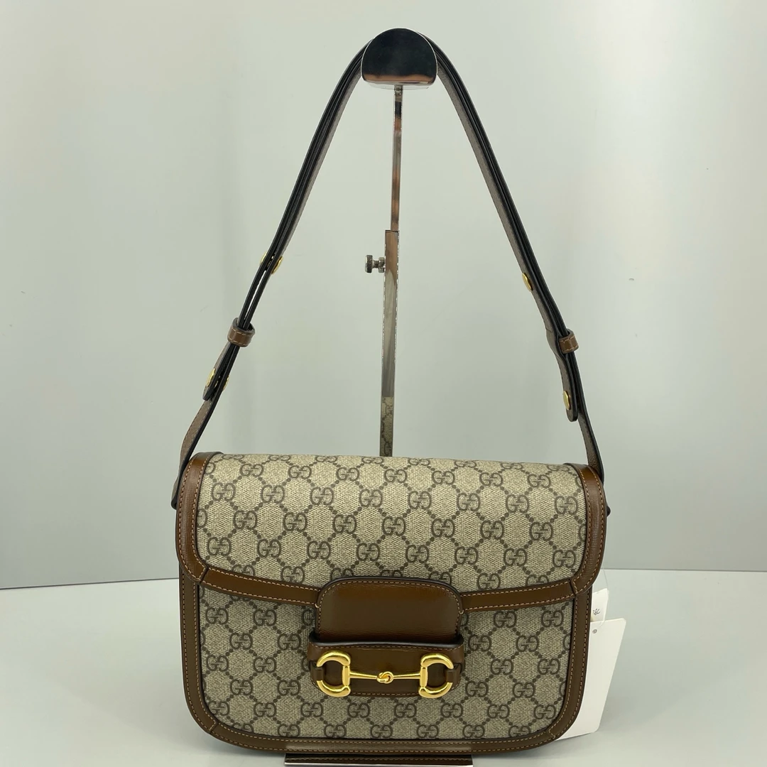 95新 GUCCI/古驰 优选/1955中号焦糖色马鞍包25x18x8 A3038C