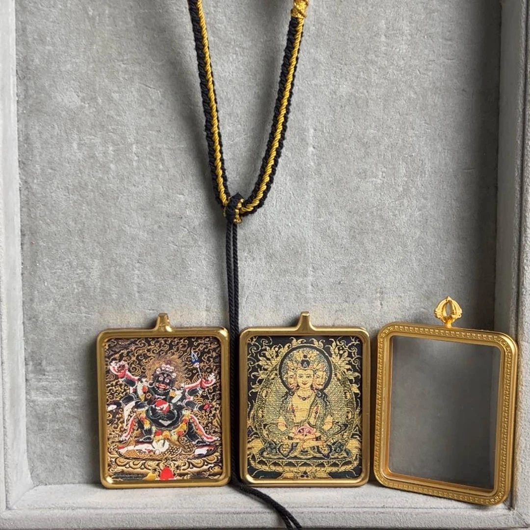 吊坠夏****A双面铜壳大黑天大日