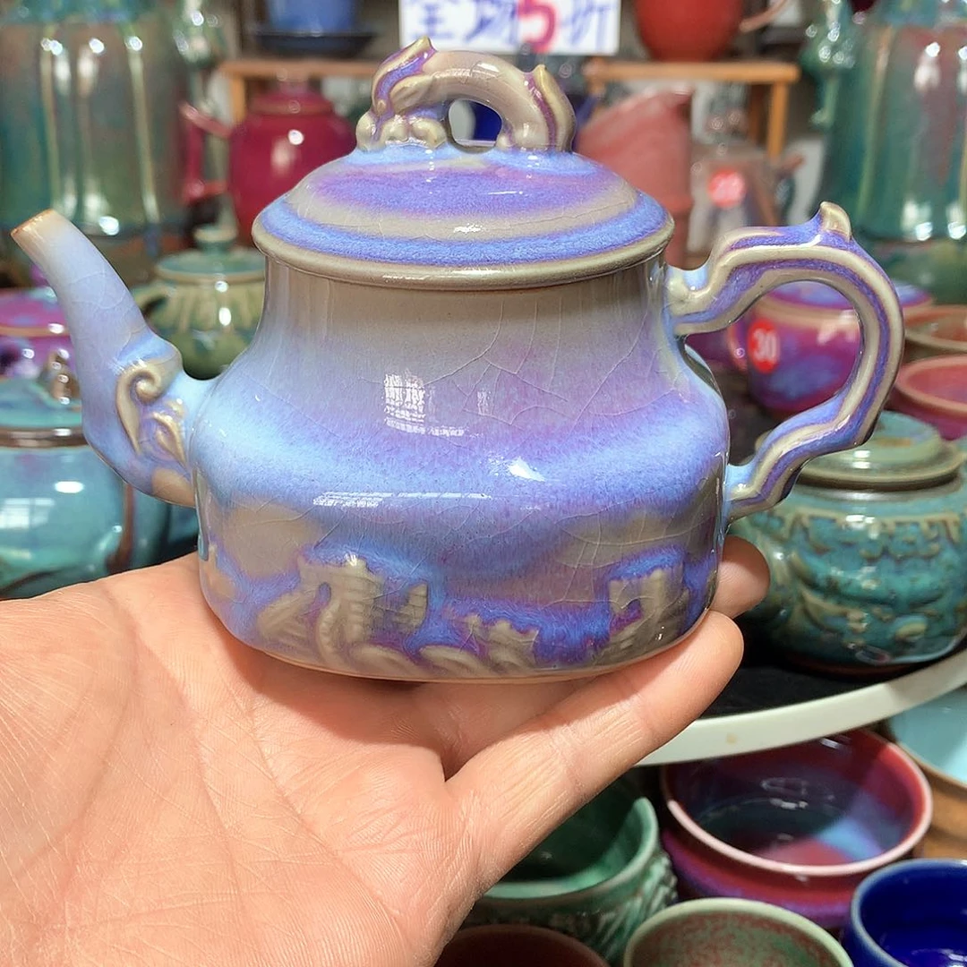 杯调*调纯手工玉石釉钧瓷壶